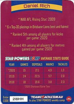 2021 Team Coach AFL - Star Powers Silver #SP-10 Daniel Rich Back